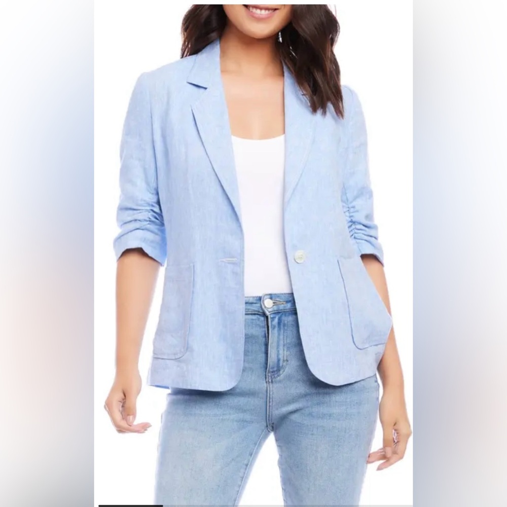 Karen Kane ruched sleeve blazer